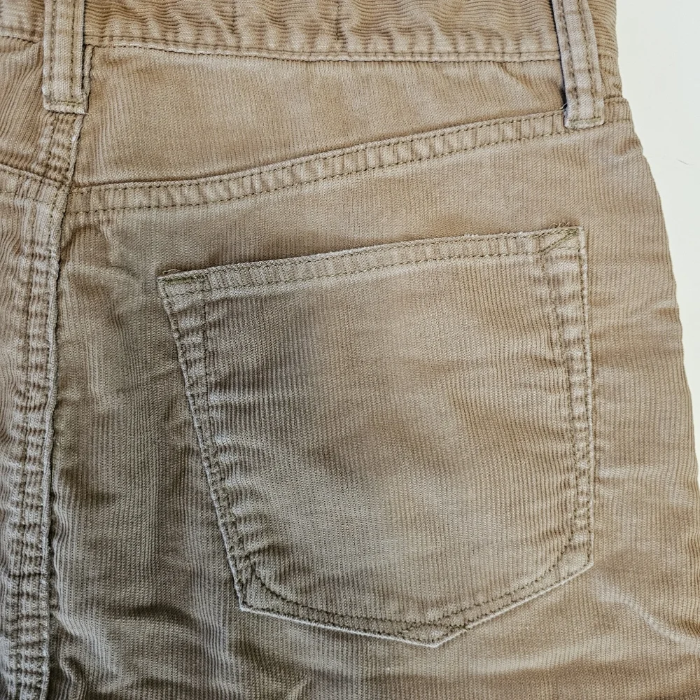 GAP Tan Corduroy Raw Hem Pencil Skirt Size 6 Y2K